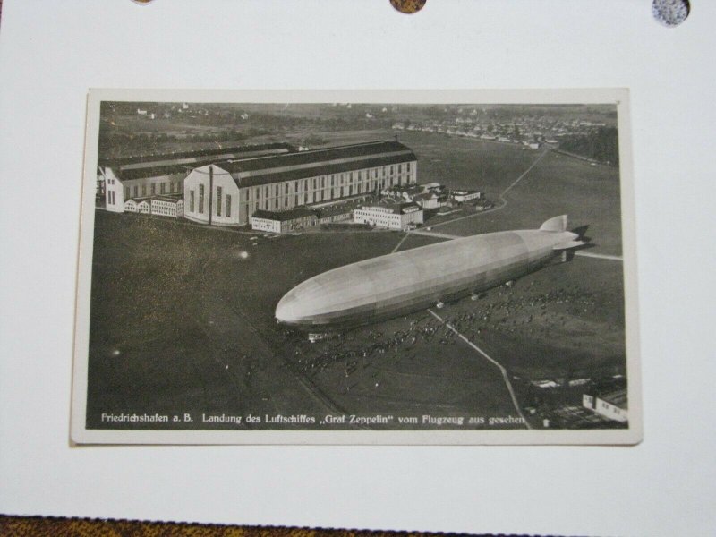 Postcard LZ 127 Graf Zeppelin Airship Handstamped Friedrichshafen 