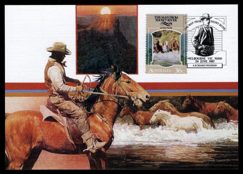 Australia 1034a-e, The Man from Snowy River, Postcard Set/5