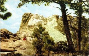 Mt Rushmore National Memorial Black Hills South Dakota SD VTG Postcard UNP 