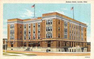 LORAIN, Ohio OH     ANTLERS HOTEL  Roadside  ca1940's Curteich Postcard