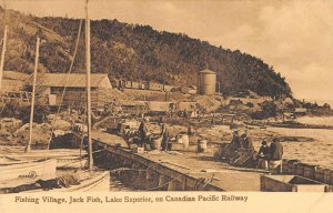 Fishing Village Jackfish Lake Superior Canadian Pacific Railway c1910s Postcard
