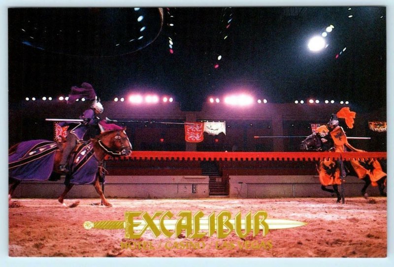 LAS VEGAS, NV ~ King Arthur's Tournament EXCALIBUR CASINO 1990 ~ 4x6 Postcard