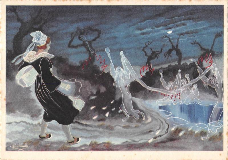 BR71860 les lavandieres de nuit charles homualk france  painting postcard  types