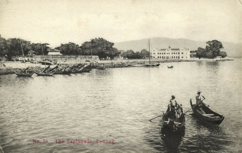 straits settlements, Malay Malaysia, PENANG, The Esplanade (1910s) Postcard