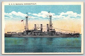 US Navy Battleship USS Connecticut    Postcard