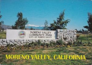 California Moreno Valley Community Park Entrance Sign