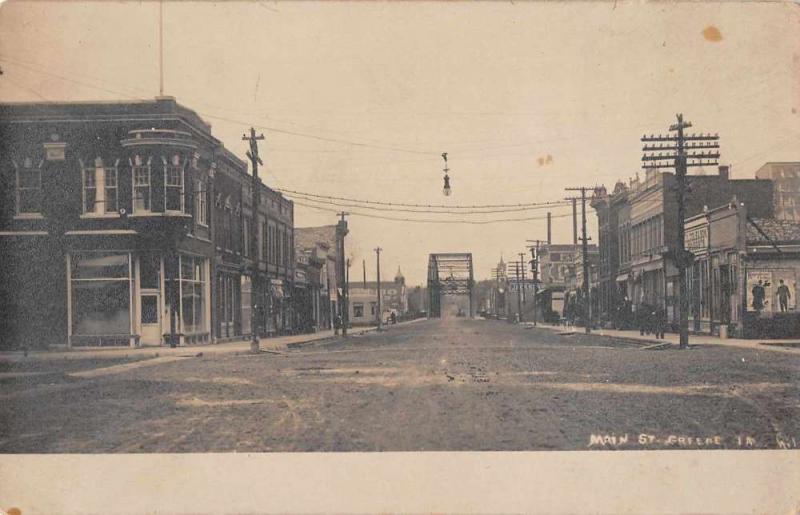 Greene Iowa Main Street Real Photo Antique Postcard J59342