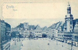 Postcard 1899Leipzig Germany Market Square undivided 24-7184