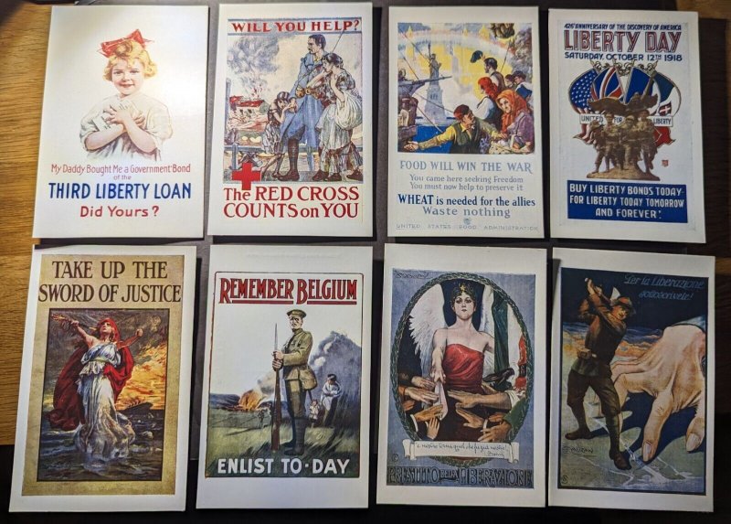 Lot of 11 Mint France WWI Patriotic Red Cross Artistic French Postcards