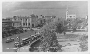 RPPC The Square - Palmerston North, New Zealand 1952 Vintage Postcard