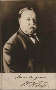 Pach Bros American President William Taft Portrait and Signature RPPC c1910 PC