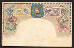 GUATEMALA Stamps on Postcard Embossed Shield Unused c1905