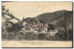 Old Postcard General view Gorbio