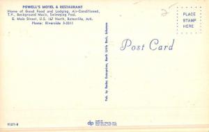 Batesville Arkansas Powells Motel Street View Vintage Postcard K52932 