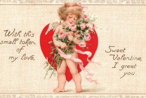 C. 1908 Adorable Cupid Valentine Love Raphael Tuck Vintage Postcard P98