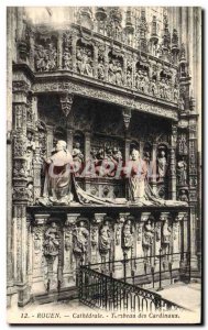 Old Postcard Rouen Cathedral Tomb Of Cardinals