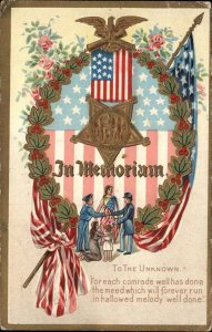 In Memoriam Unknown Soldier Civil War Patriotic c1910 Vintage Postcard