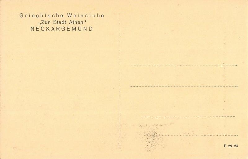 Neckargemund Baden-Wurttemberg Germany view of street scene antique pc Z20003