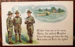 Vintage Humorous Postcard 1907-1915 Military - A Letter from So Far Away