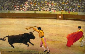 Early Chromo-litho Color, # 14 Corrida de Toros, Bull Fighting , Old Postcard