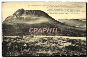Old Postcard Puy de Dome seen on its north face