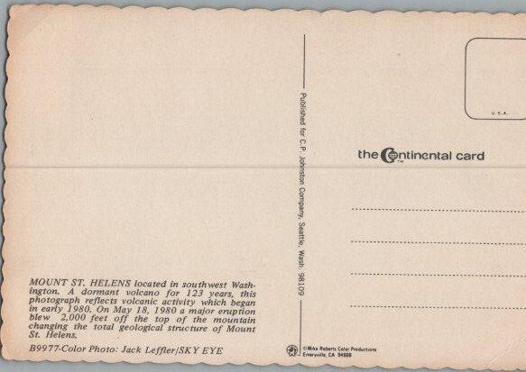 Mt Saint Helens Eruption Washington 1980 Continental Postcard