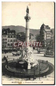 Old Postcard Fontaine Cantini Marseille tramway