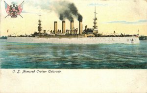 US Armored Cruiser Colorado Illustrated Postal C-18 CO C-1910 Postcard 22-10099