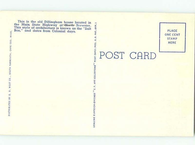 Unused Linen TYPICAL OLD HOME Cape Cod Massachusetts MA W4004