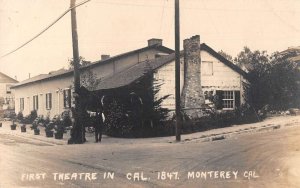 Monterey California First Theatre in California Real Photo Postcard AA35038