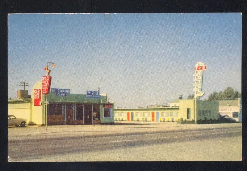 SACRAMENTO CALIFORNIA BZB MOTEL RESTAURANT VINTAGE ADVERTISING POSTCARD