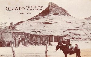 Postcard Oljato Trading Post and Airport Utah Horse and Gas Station