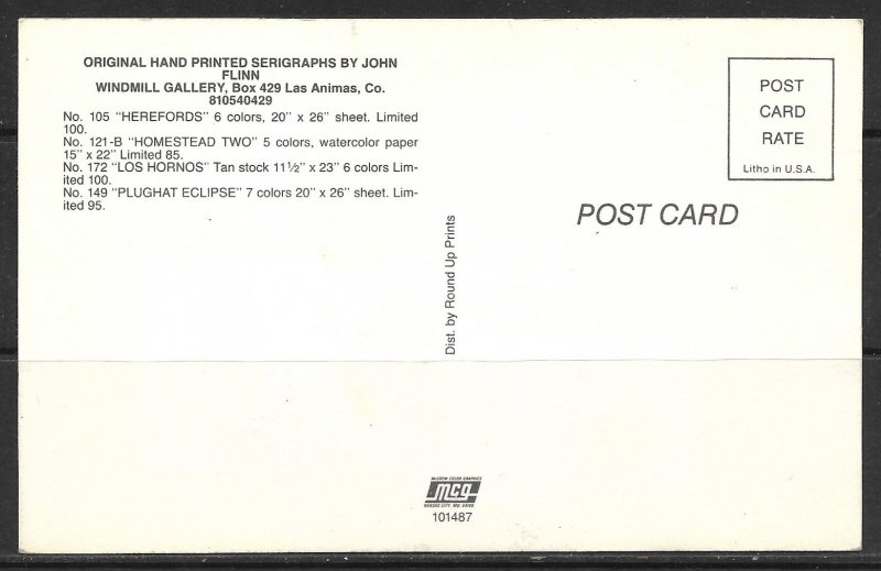 Original Hand Printed Serigraphs - Windmill Gallery Colorado - (MX-058)