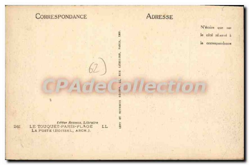 Old Postcard Le Touquet Paris Plage Post