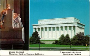 Interior Exterior Historical Abraham Lincoln Memorial Washington DC Postcard UNP 