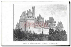 Old Postcard Chateau de Pierrefonds overview Southeast coast