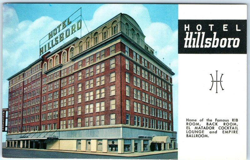 c1960s Tampa, FL Hillsboro Hotel Art Illustration Advertising Chrome PC Vtg A301