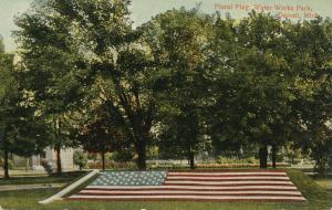 Floral Flag at Water Works Park - Detroit MI, Michigan - Roadside - DB