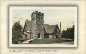 York Harbor ME Trinity Church c1910 Postcard