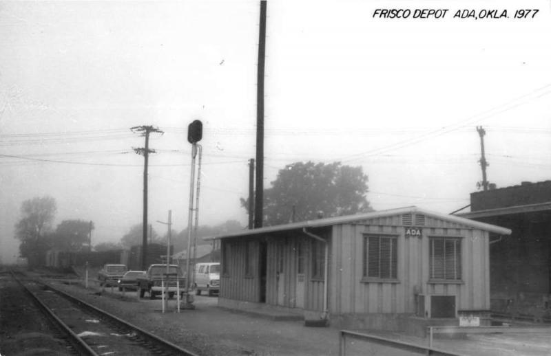 Ada Oklahoma 1977 Frisco train depot real photo pc Y14688