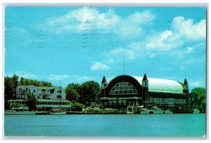 1962 Pavilion Yacht Kalamazoo River Saugatuck Michigan Antique Vintage Postcard 