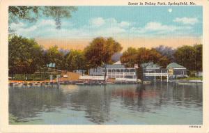 Springfield Missouri Scene in Doling Park Linen Antique Postcard J51124