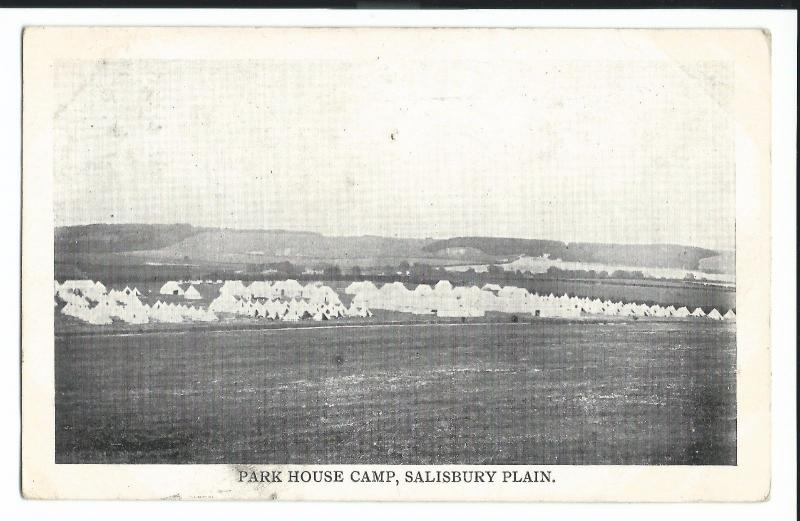 Park House Camp, Salisbury Plain PPC, Tidworth Barracks 1910 PMK From Resident