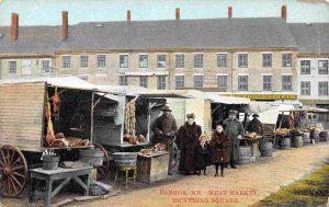 Meat Market Pickering Square Bangor Maine 1910c postcard 