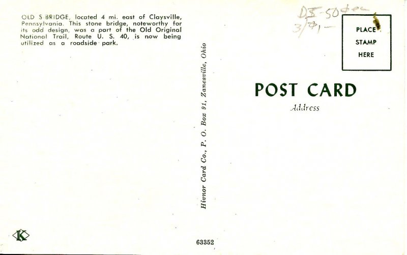 PA - Claysville. Old S-Bridge