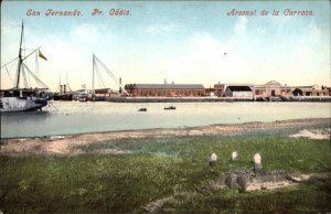 San Fernando Spain Isla de Leon Arsenal de la Garraca c1910 Vintage Postcard