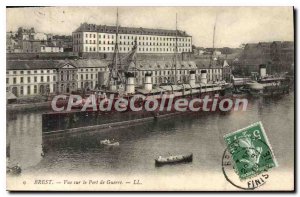 Postcard Old Brest harbor views War