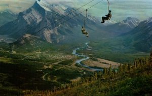 Canada Mount Rundle From Banff Chair Lift Mount Norquay Chrome Postcard 09.00