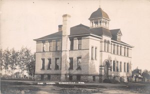 J33/ Barneville Minnesota RPPC Postcard c1910 High School Building  28