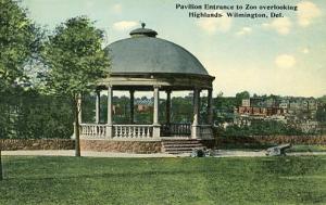 DE - Wilmington, Pavilion Entrance to Zoo Overlooking Highlands